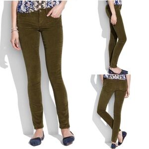Madewell Skinny Corduroy Jeans in Olive Green